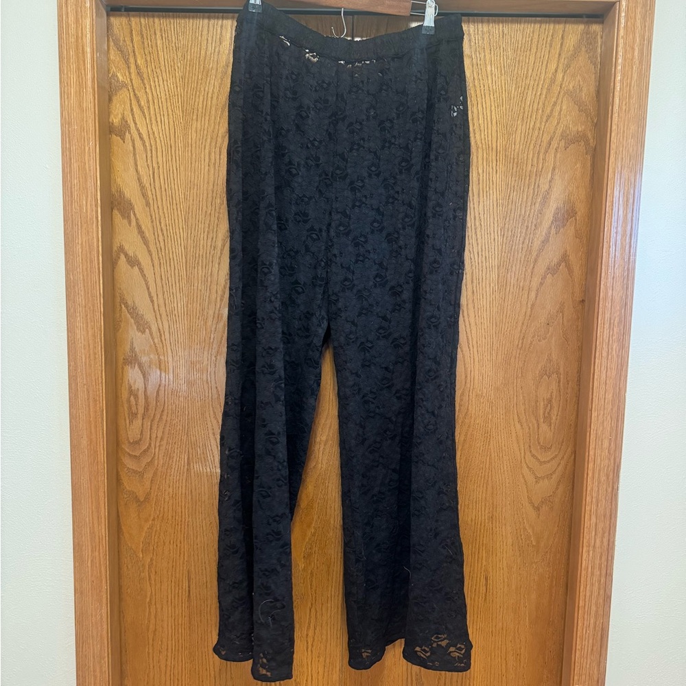 DISSH Black Lace Wide Leg Pants